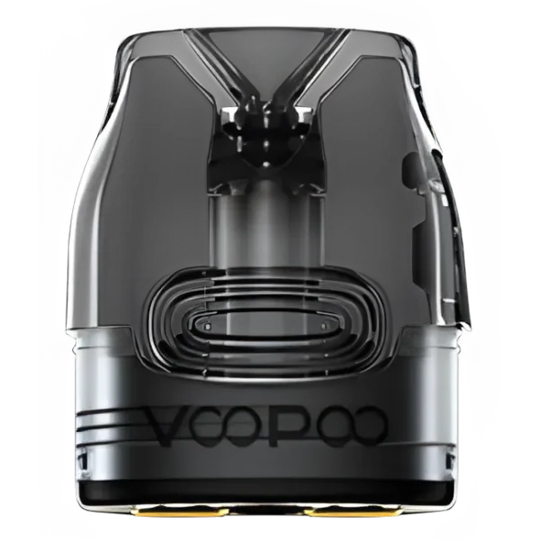 VOOPOO VMATE 頂部注油空煙彈主圖。透明獨立商品照 (Isolated Product Image)，於純白背景展示，清晰呈現 3mL 大容量 PCTG 倉體與頂部注油口結構。適用於 VMATE 系列主機。